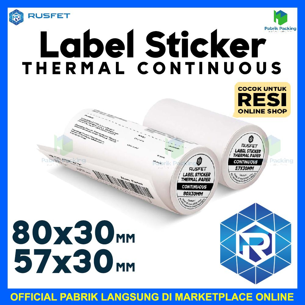 

Label sticker stiker thermal continuous rusfet resi online satuan