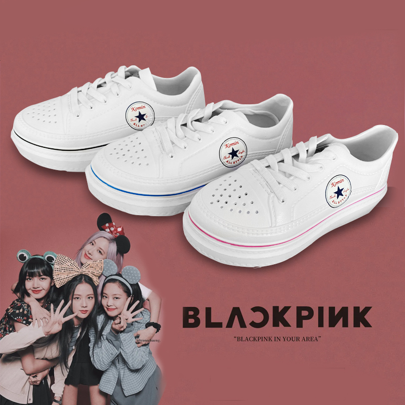 Sepatu Wanita Sneakers Tali Sepatu Putih Korea Terbaru Murah Sepatu Cewek Wedges BLACK PINK BLUE SIZE:36-40