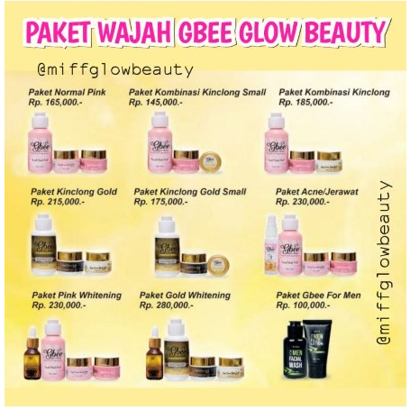 ( Welcome Reseller & Dropshiper se indonesia  ) PILIHAN PAKET GBEE GLOW BEAUTY TREATMENT