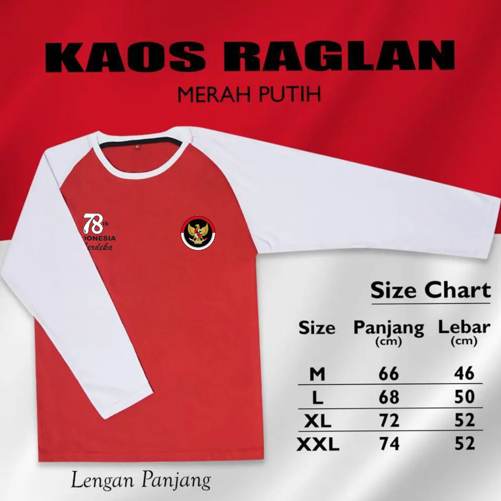 Kaospolos - Kaos distro seragam merah putih hari KEMERDEKAAN 17 AGUSTUS HUT RI se INDONESIA