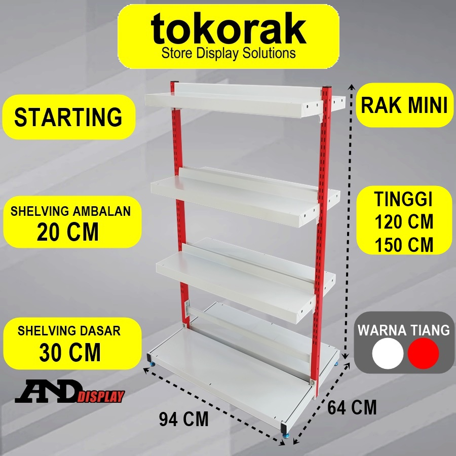 RAK MINIMARKET SUPERMARKET DOUBLE STARTING MINI PLG 20 CM RAK GONDOLA ISLAND ANDDISPLAY