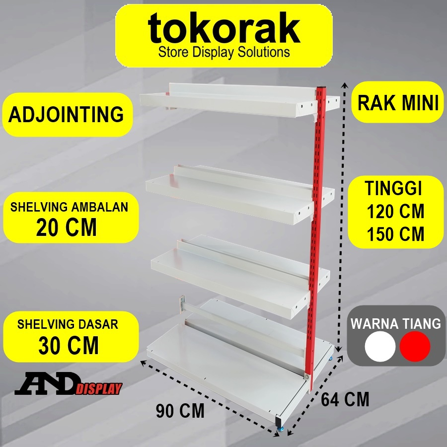 RAK MINIMARKET SUPERMARKET DOUBLE ADJOINTING MINI PLG 20 CM RAK GONDOLA ISLAND ANDDISPLAY