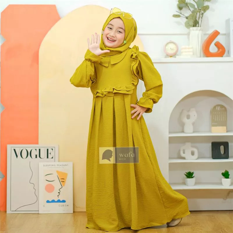 Terlaris Gamis anak perempuan terbaru / gamis rempel polos