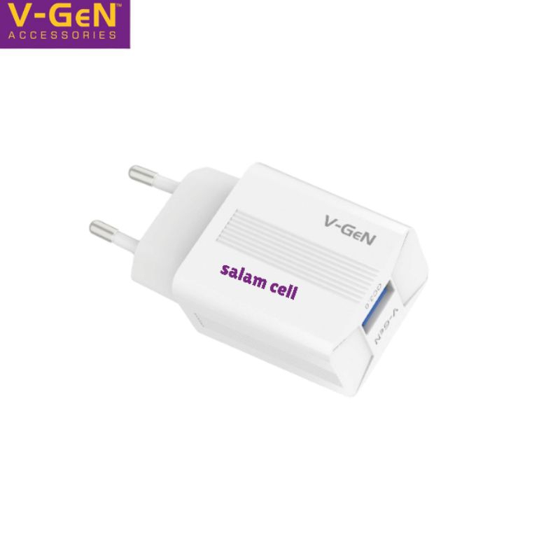 Charger V-Gen VTC1-28 18W QC3.0 FREE Micro USB Cable Original Vgen VCT1 28