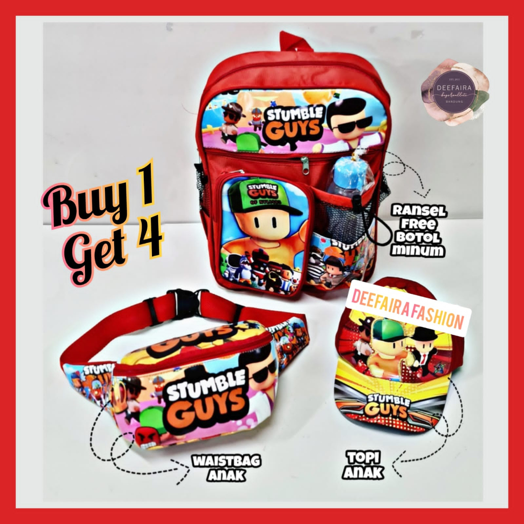 Tas Sekolah Anak Laki Laki Terlaris Model K1NG Stble 1 Buy 1 Get 4 Untuk Anak Tk Paud Sd