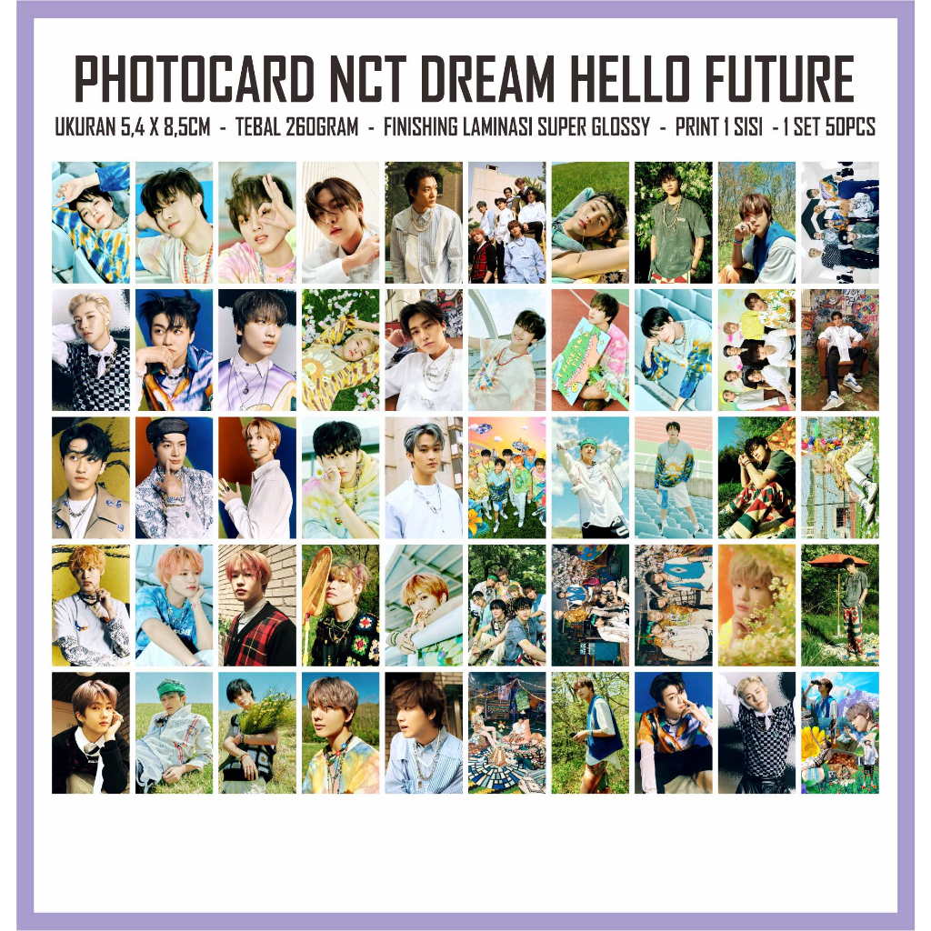 isi 50pcs unofficial photocard NCT DREAM &amp; NCT 127 / Print 1 sisi / laminasi glossy / anti air