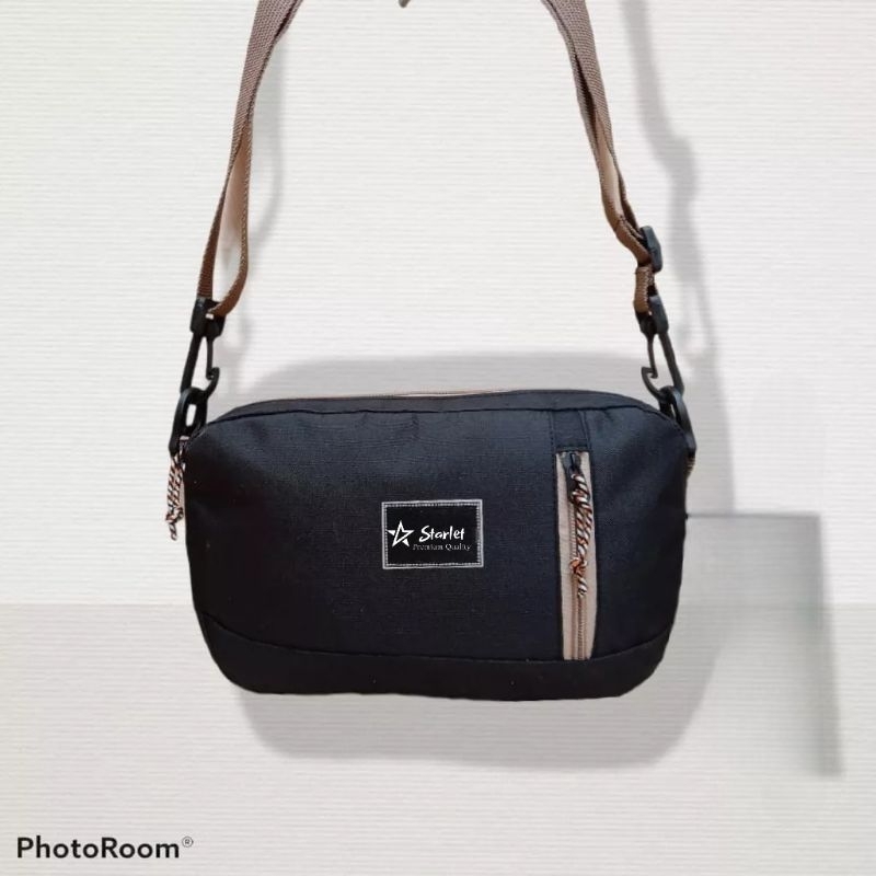 tas slempang pria waita selempang menggunakan jaring depan