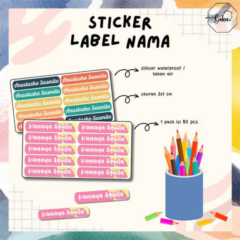 

[80 PCS] STICKER NAMA / LABEL NAMA CUSTOM ANTI AIR