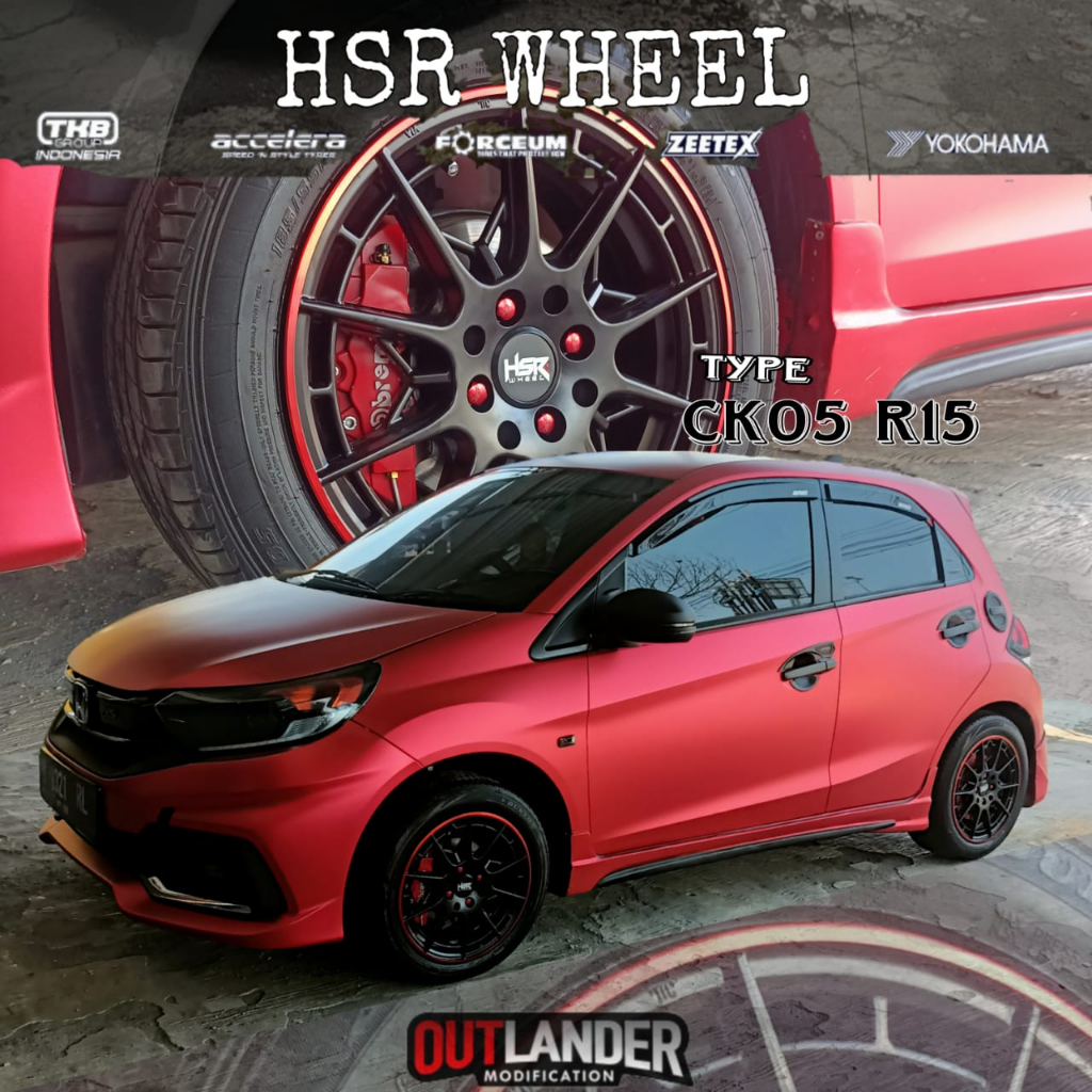 Paket Velg + Ban Mobil Honda Brio Ring 15 HSR CK05 + Ban 185 55 R15