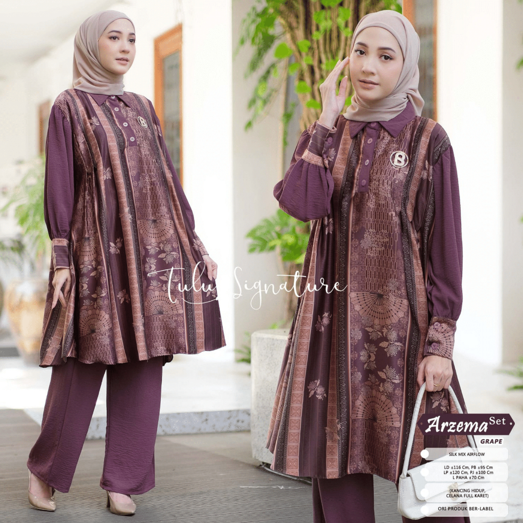 Tulus Signature Setelan One Set Wanita Jumbo Kekinian Outfit Kondangan Arzema
