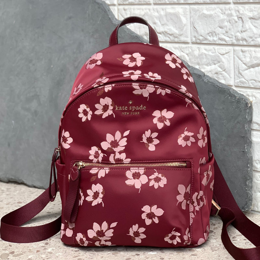 Kate Spade Chelsea The Little Bett Nylon Medium Backpack Deep Berry