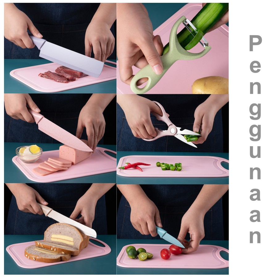 Pisau Dapur 6 in 1 Corrugated Kitchen Knife Set