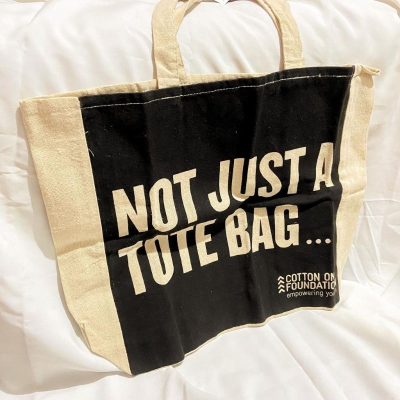 NEW PRELOVED COTTON ON NOT JUST A TOTE BAG ORIGINAL