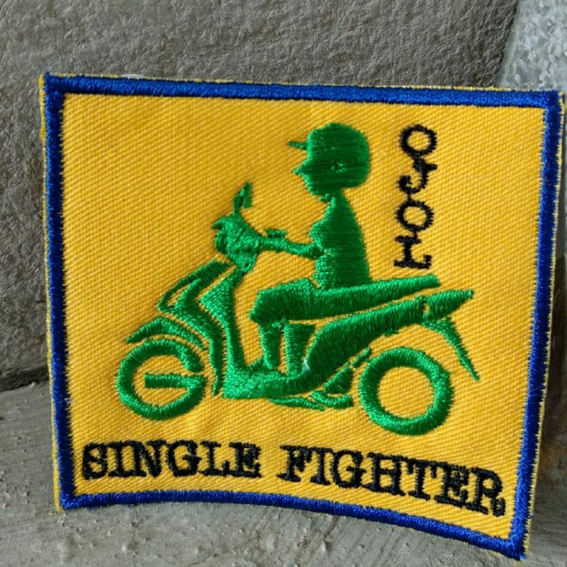 Bordir Ojol Single Fighter Emblem Gojek Food Kurir Rompi Komunitas IMI Oli Honda Yamaha
