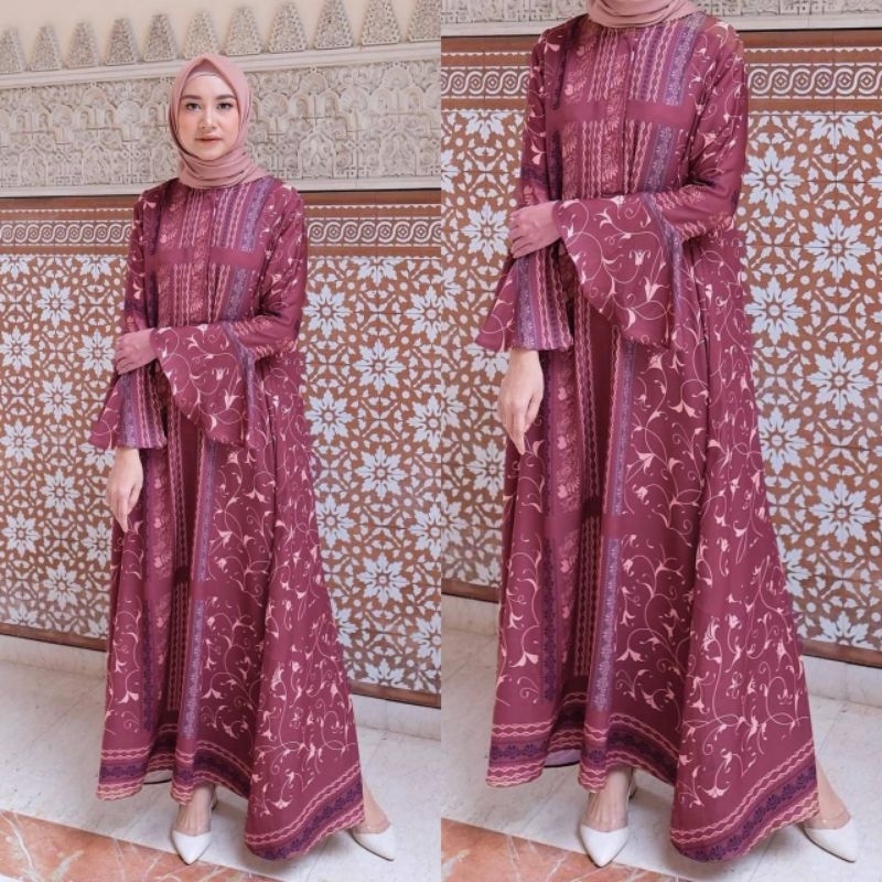 Gamis maxmara Shield mewah murah terbaru best seller maharani raflesia dress/dress kondangan gamis maxmara