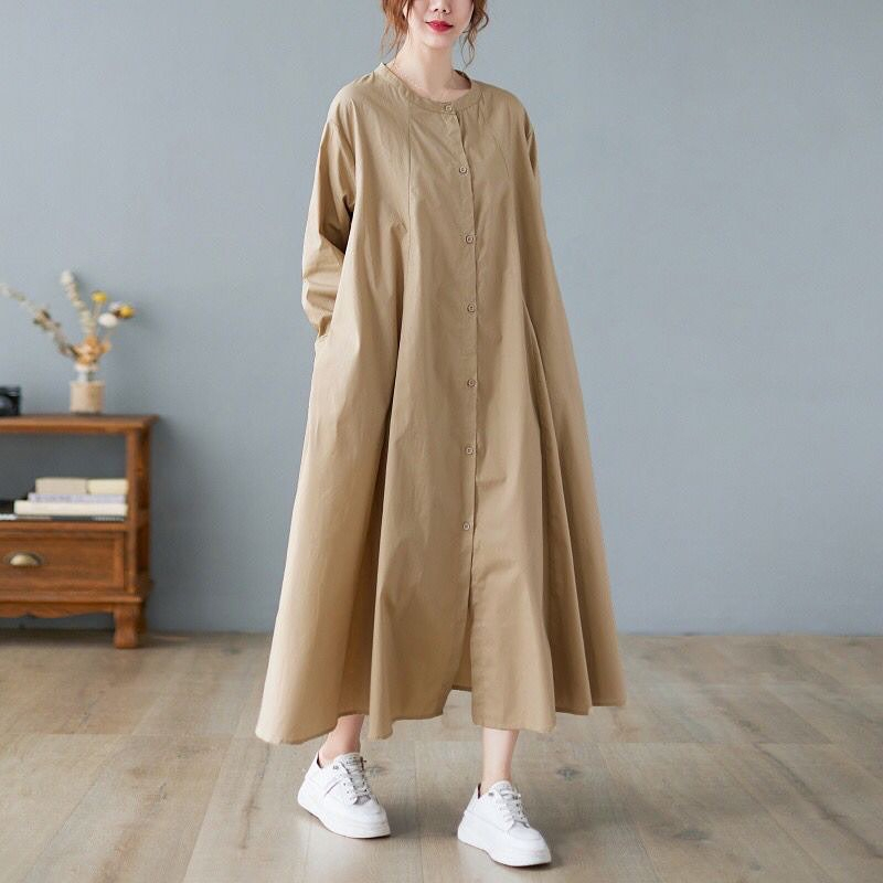 LONG TUNIK BIANCA TUNIK BAHAN KATUN RAMI PB 100 - 120 CM PB 106 CM PT TANGAN 55 CM LONG TUNIK WANITA TERBARU 2023 TUNIK WANITA  KOREAN STYLE MUSLIM BAJU ATASAN WANITA JUMBO WARNA HITAM , MOCCA