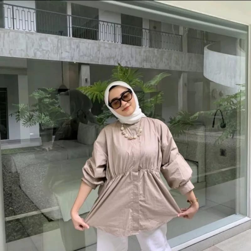 KEMEJA OVERSIZE WANITA/ALYA  LINEN  SHIRT KANCING FULL HIDUP