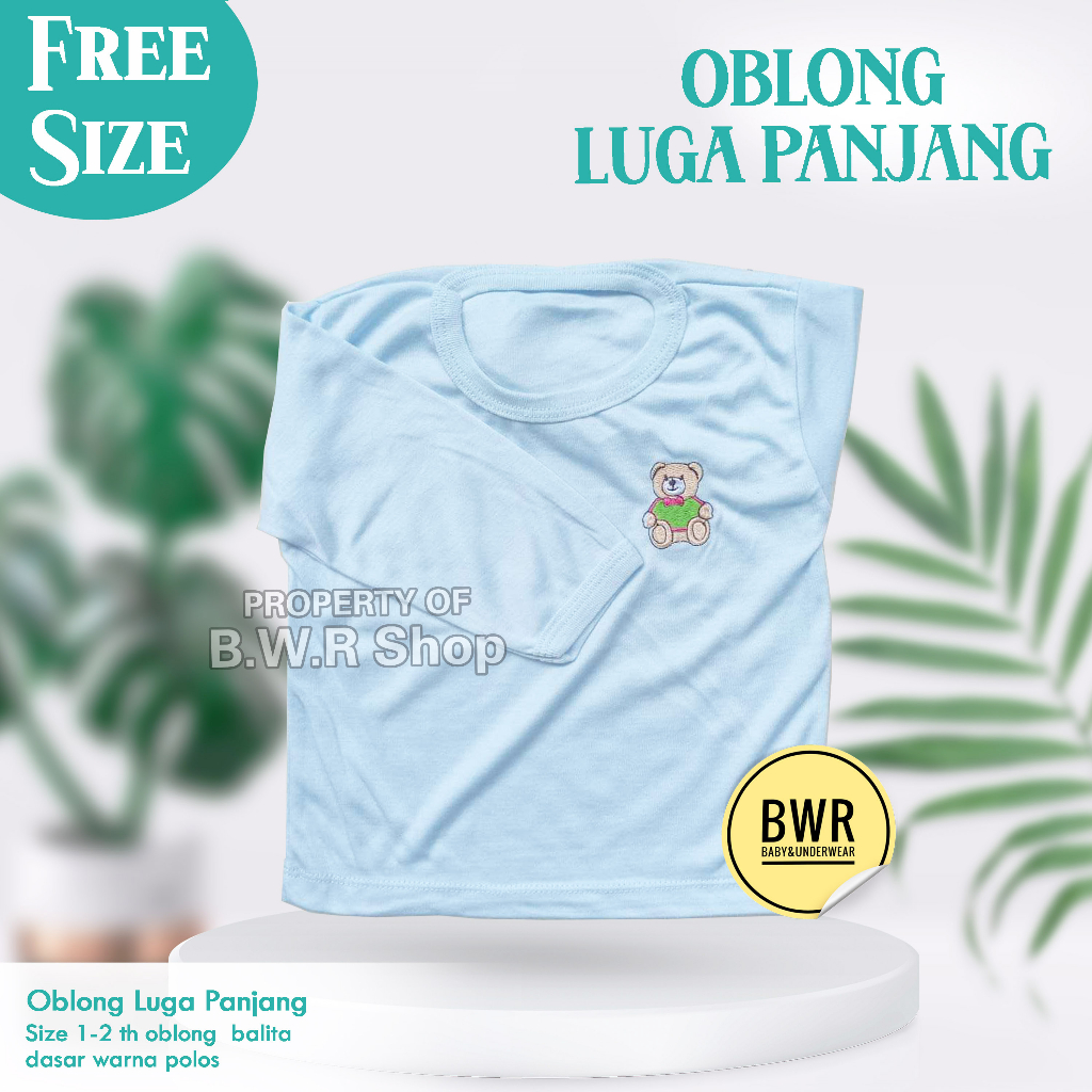 Oblong Luga PANJANG Warna Polos Kaos Oblong Anak 1-2 tahun Panjang - Bwr