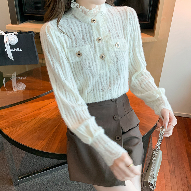 yikoo-Blouse korea lengan panjang temperamen atasan wanita