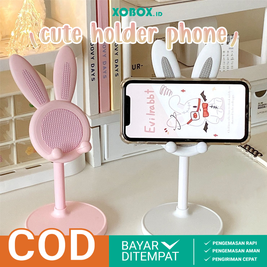 Stand Holder Phone Kelinci Cute Folding Dekstop Universal Portable AH080 - XOBOX