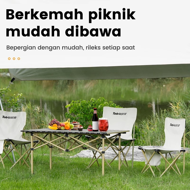 Weyon Sakura Meja Lipat Outdoor Aluminium Meja Lipat Portable Meja Lipat Camping（95*57*50CM）