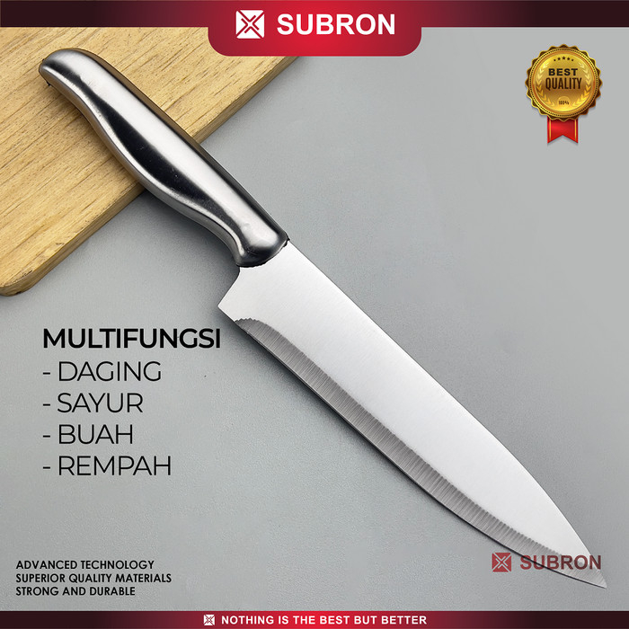 Pisau Dapur Gagang Stainless Tebal - SUBRON