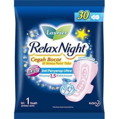 LAURIER Relax Night Pembalut 1 Pcs 1 Buah Pembalut Laurier