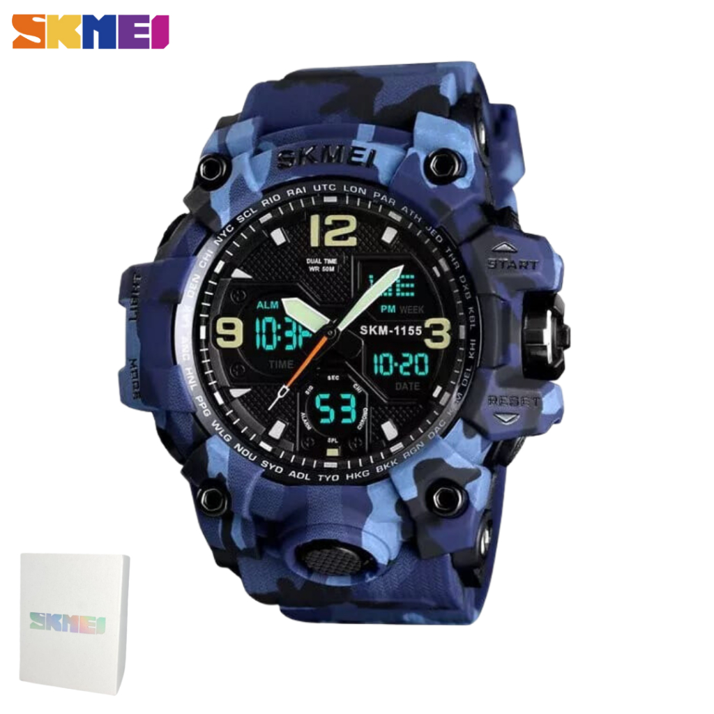 Jam Tangan Double Time Digital Analog SKMEI Water resist / Tahan Air Rubber Strap