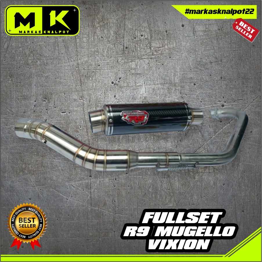 Knalpot R9 Mugello Fullset Vixion R15 FU Sonic CBR150 New CB MX GSX dll