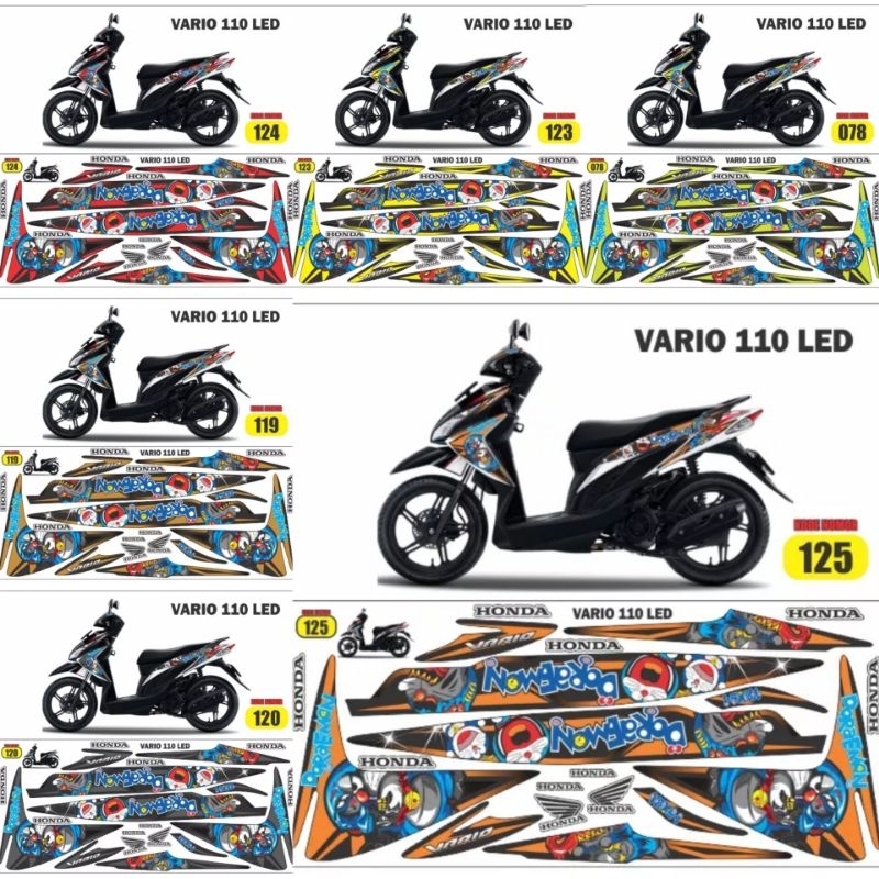 Sticker Vario LED 110 fi / Striping aksesoris motor Vario fi Doraemon / Decal Vario 110 Led