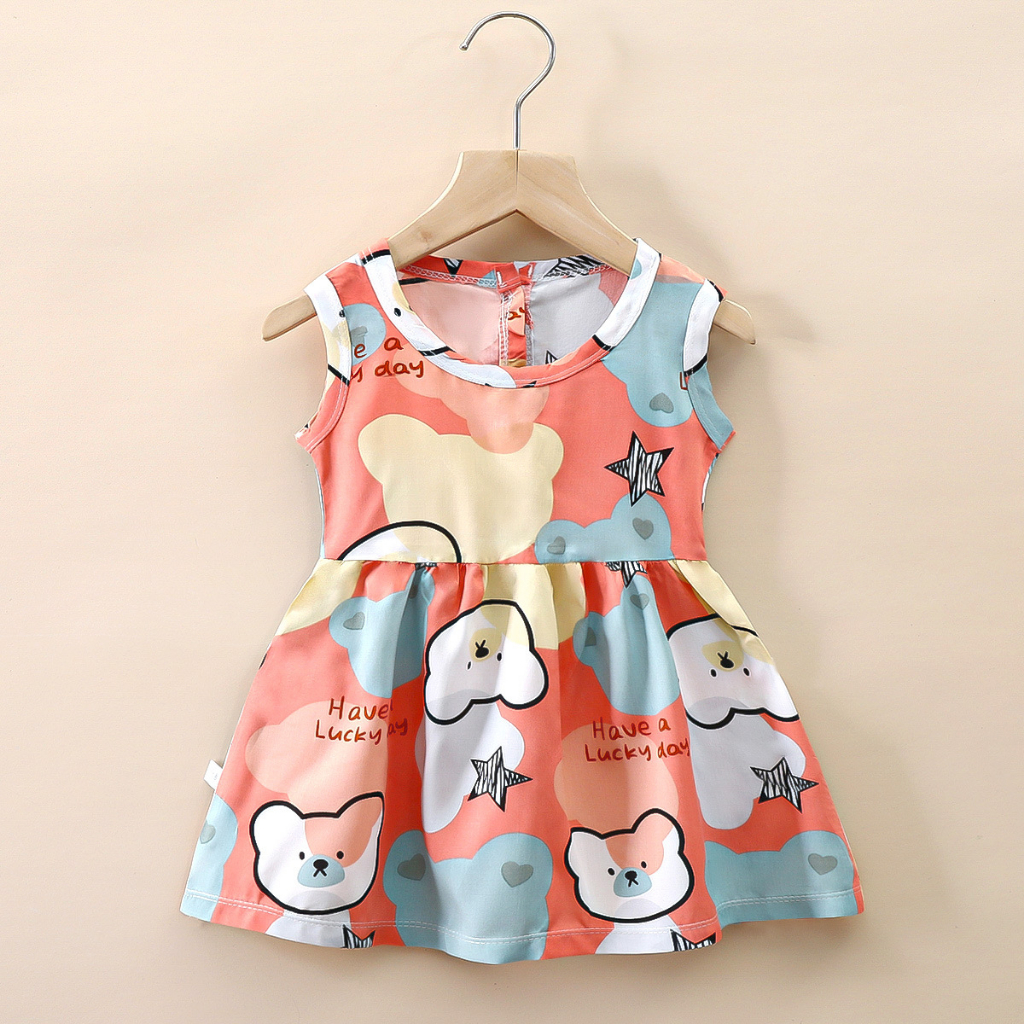 (0-4 Tahun ) Dress Anak perempuan Kecil korean style Gaun terusan santai A line dress bayi bunga cewek