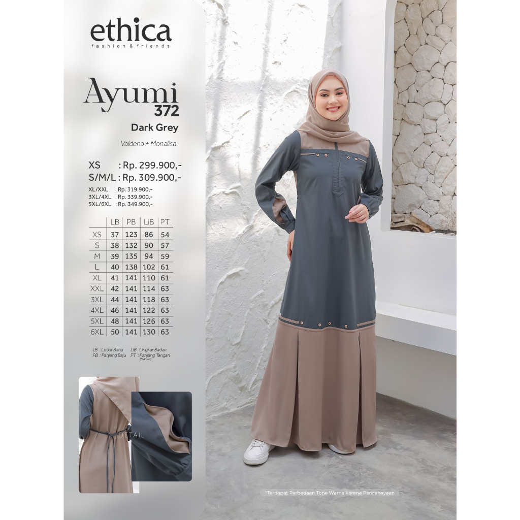 BIG SALE  GAMIS MUSLIM ETHICA 2023 AYUMI 372/ GAMIS DEWASA POLOS BY ETHICA ORI