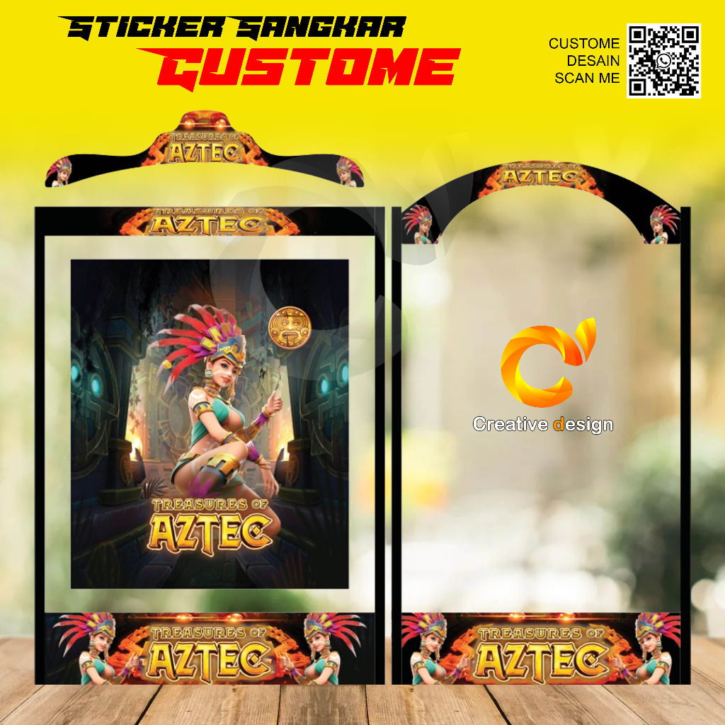 STICKER DECAL SANGKAR KOTAK CUSTOM MOTIF