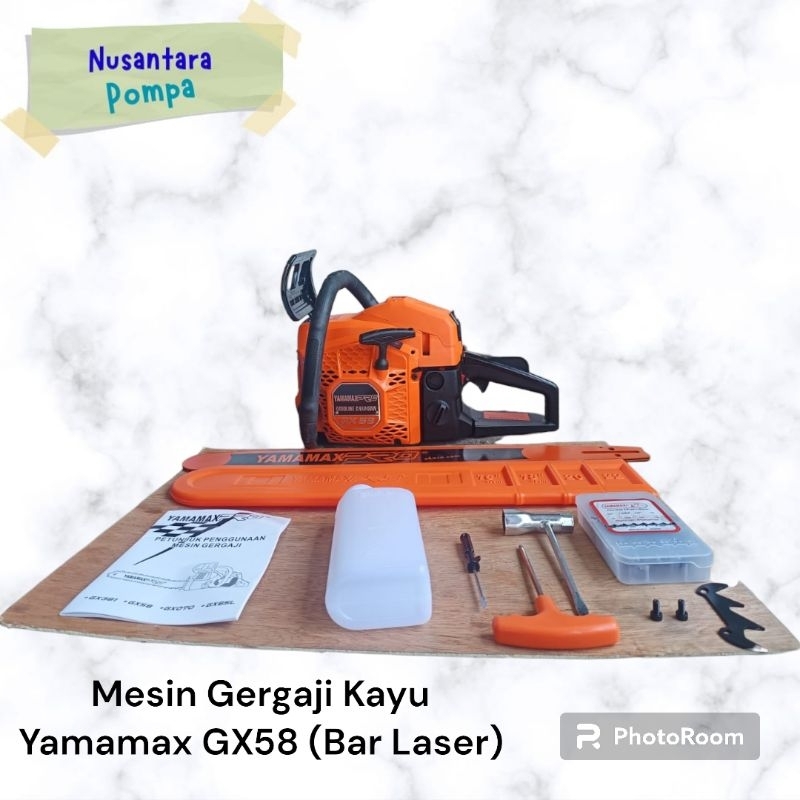Mesin Gergaji Kayu Yamamax Pro GX58 / Mesin Chainsaw Yamamax Pro 22" Bar Laser