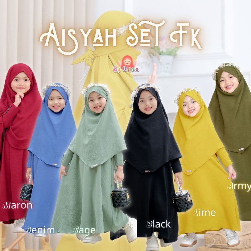 Gamis Anak Set Khimar AISYAH SET FK By UMMA DAILY