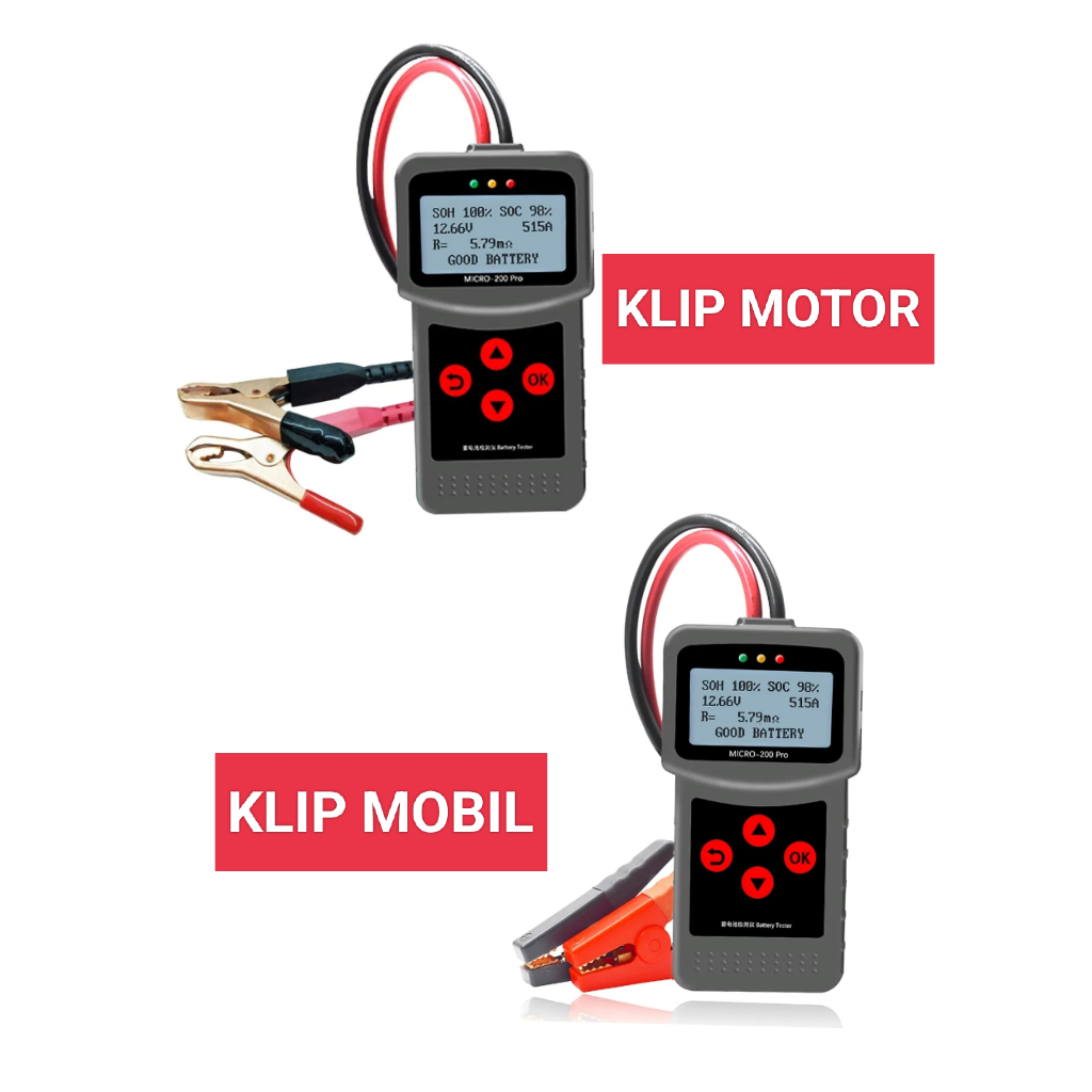 Alat Test Aki Digital Battery Tester Lancol Micro-200 Pro Motor Mobil Truk Cek Baterai Analyzer Capit Clamp