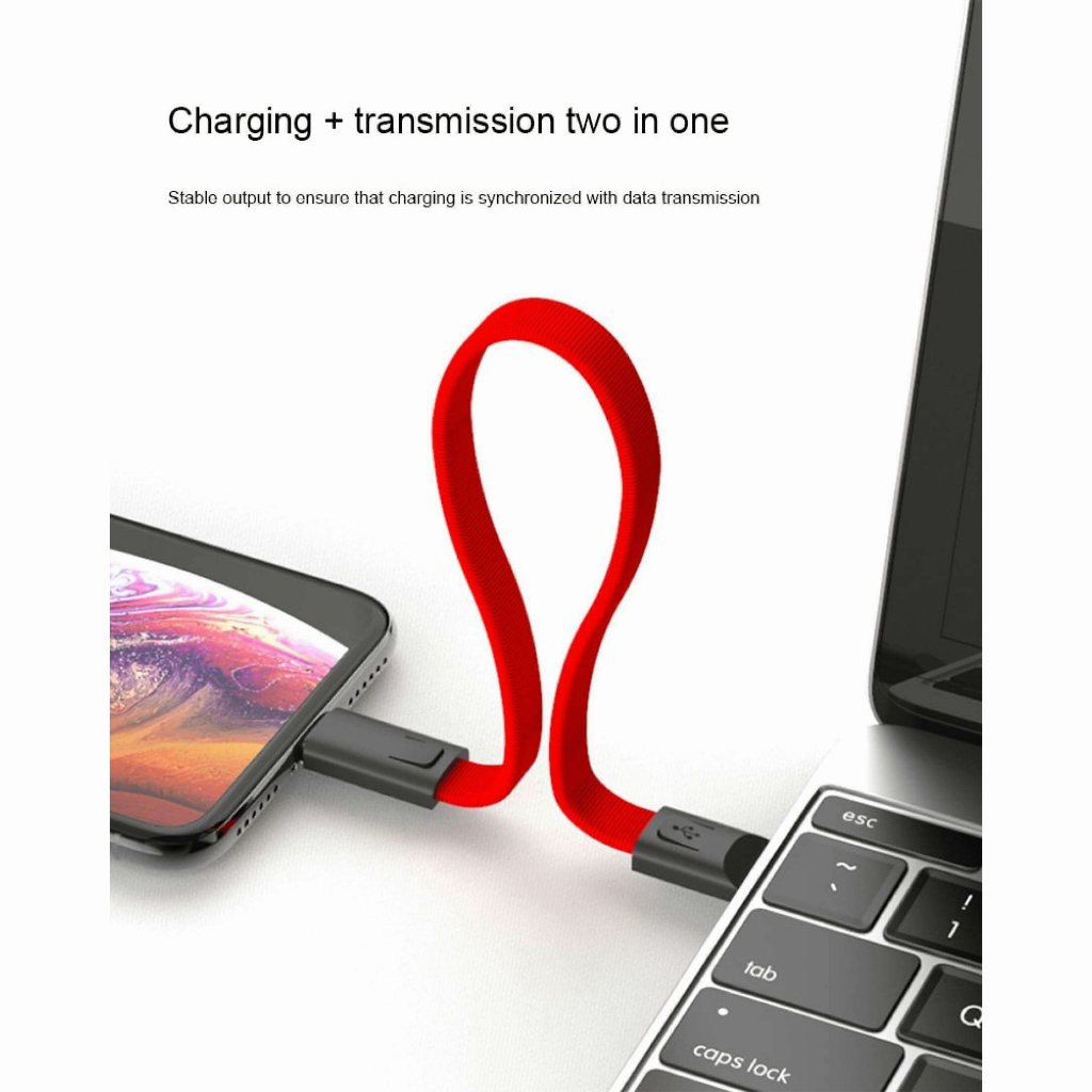 YUN Mall Kabel Data Android Gantungan Kunci, Gantungan Kunci Portable kabel untuk semua Android Fast Charging Gantungan Kunci Pengisi Daya, Kabel Pengisi Daya Portable 20Cm, USB Mikro Tipe-c untuk iPhone Android