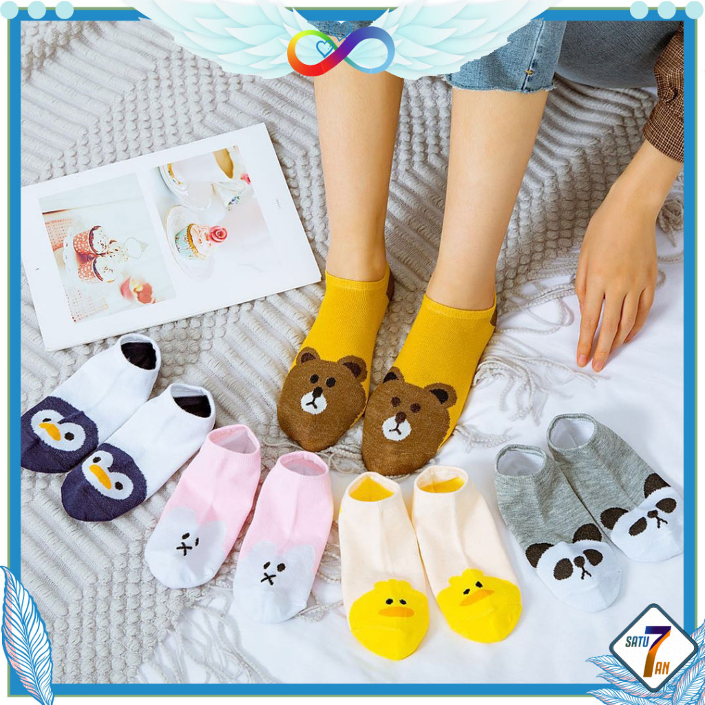 Kaos Kaki Ankle Unisex Kaos Kaki Pendek Semata Kaki Motif Dewasa Fashion Style Cute Short Socks Satu7an KK28