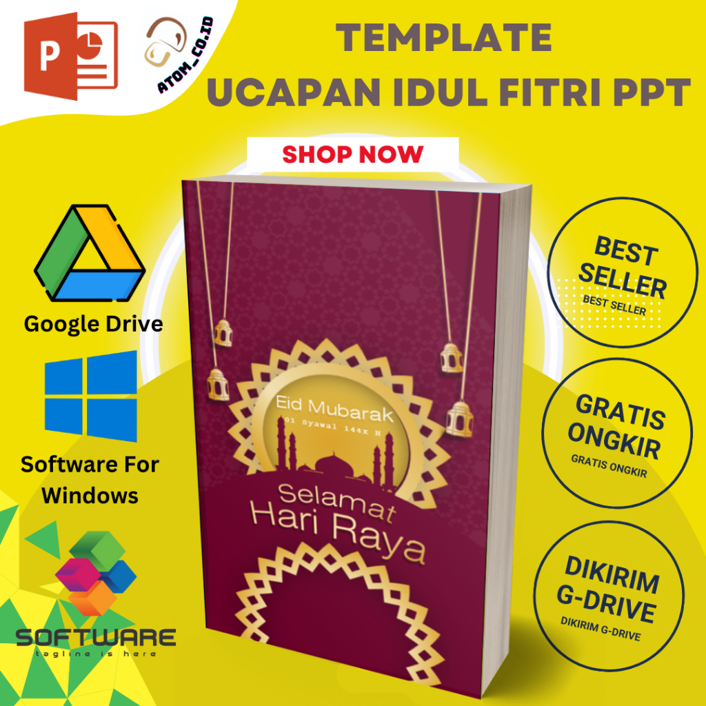 30 Template PPT Video Ucapan Idul Fitri (POTRAIT)
