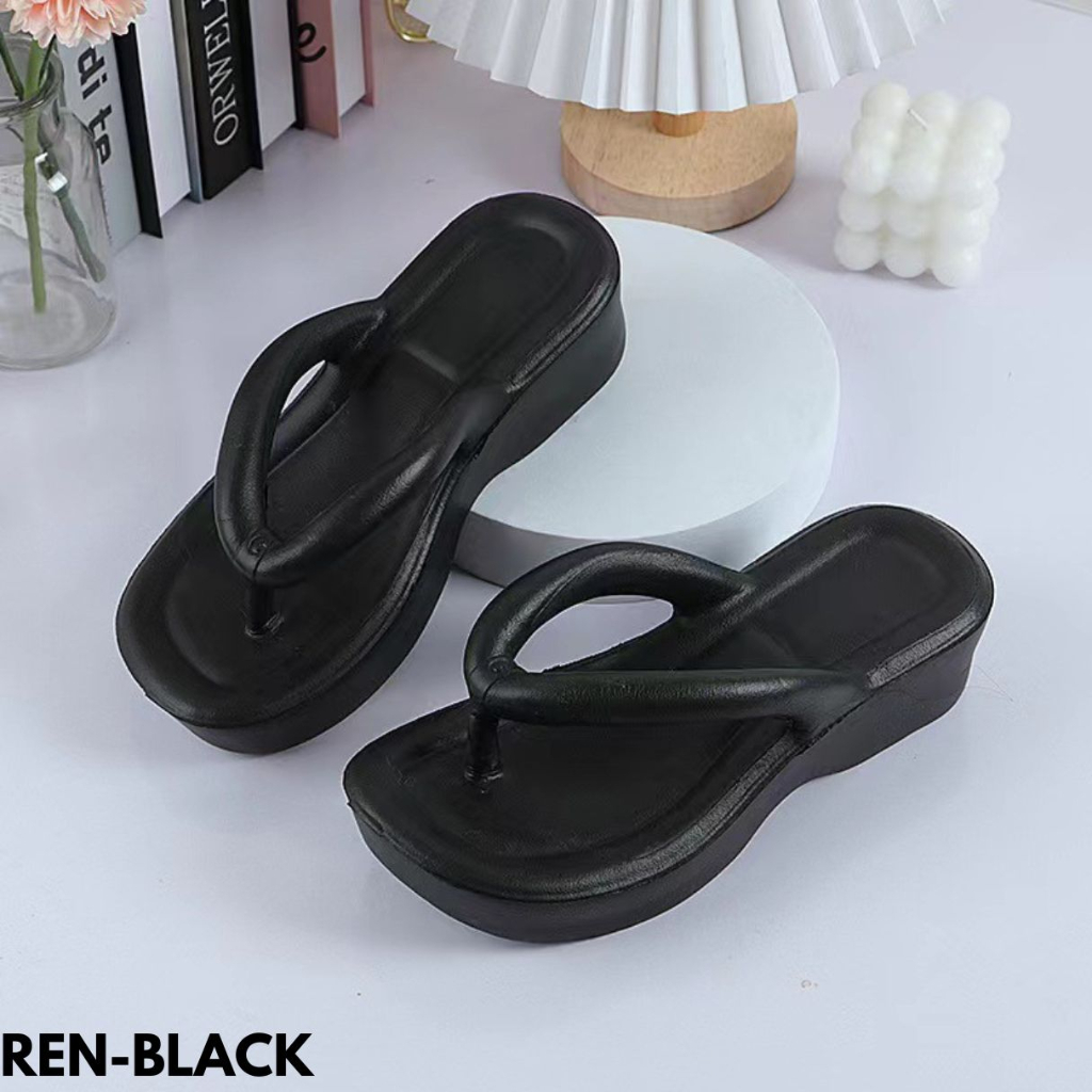 FINDME 36-41 REN SANDAL WANITA TINGGI CANTIK LEMBUT NYAMAN BAHAN RUBBER IMPORT