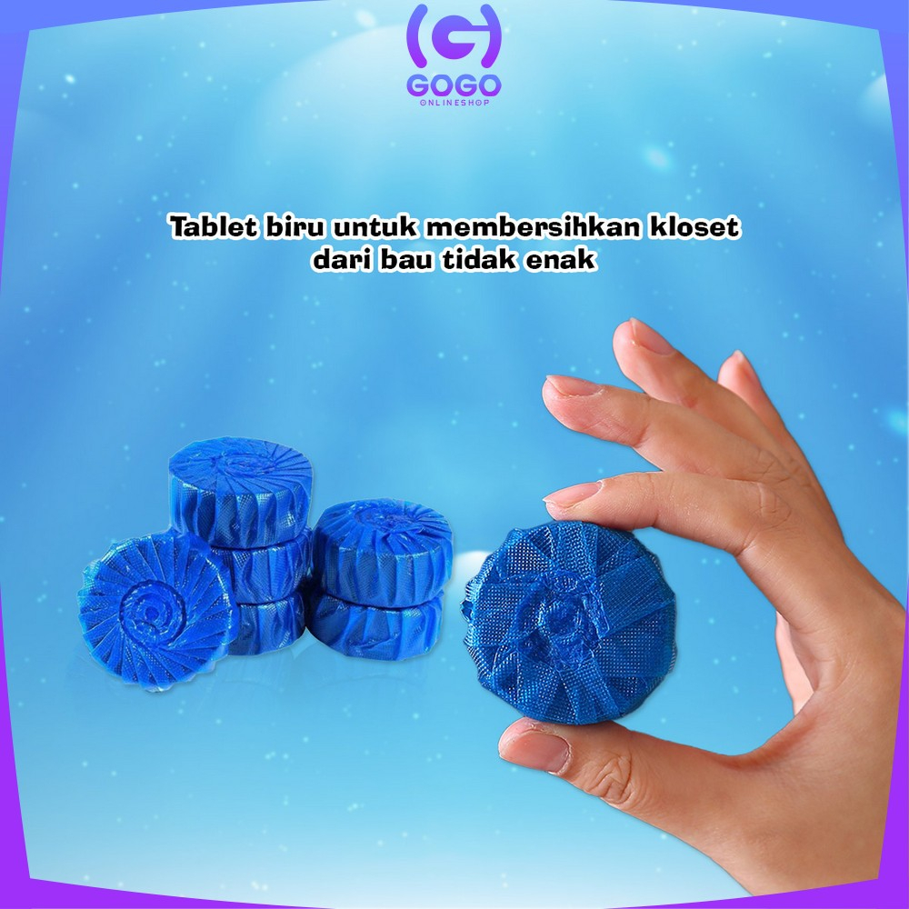 GOGO-C856 Tablet Biru Pembersih Toilet Penyegar Pewangi WC Penghilang Bau Anti Bau Toilet / Pembersih Kloset Toilet Cleaner Anti Kuman