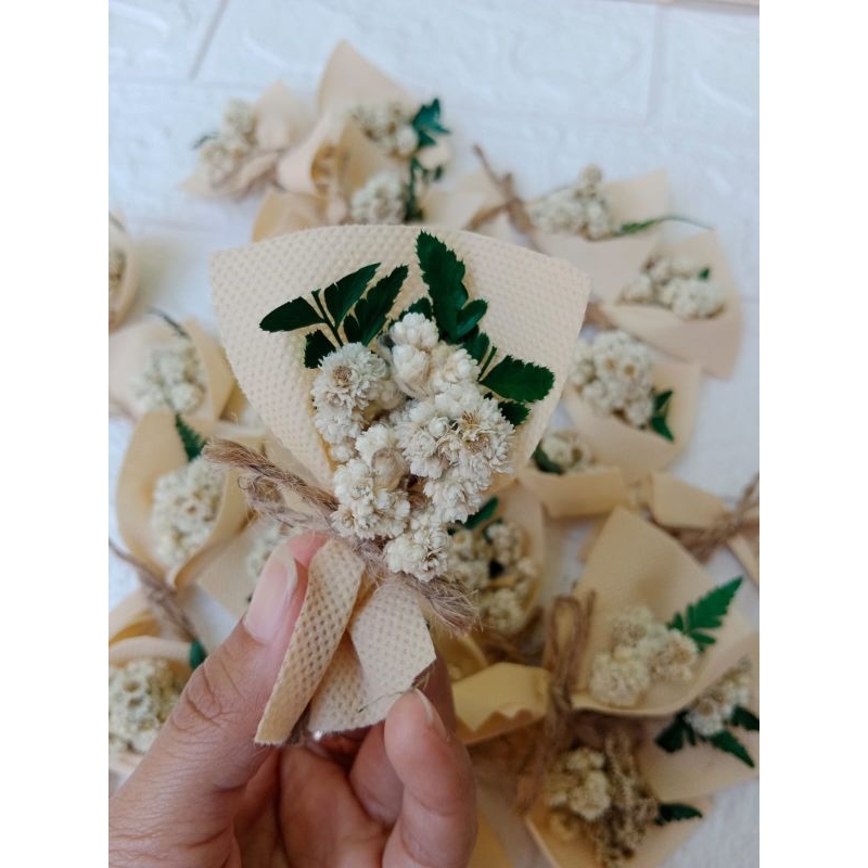 Buket mini hampers / Mahar / bunga kering / Hiasan Mahar / Hiasan Hampers