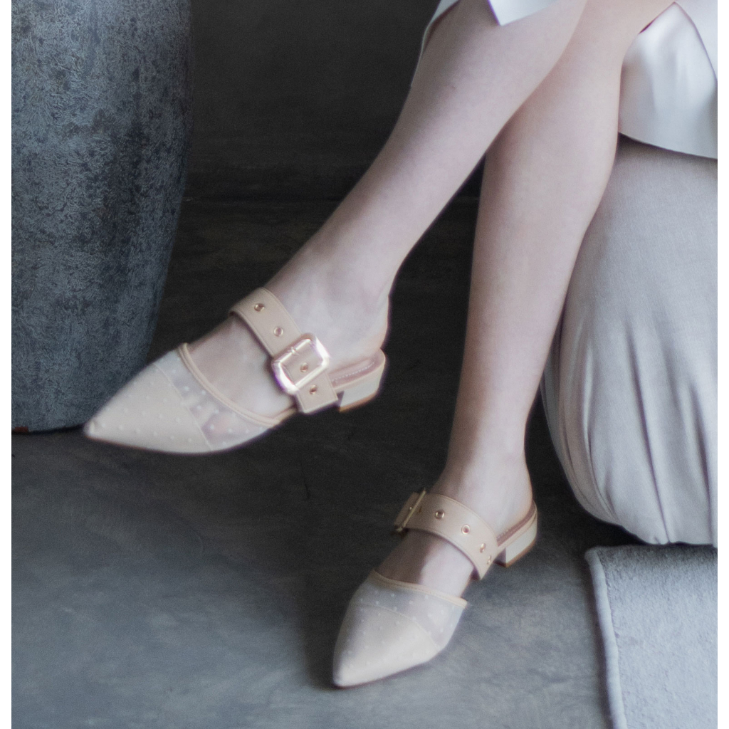 NCY Shoes JENNIFER Mules Flat warna cream