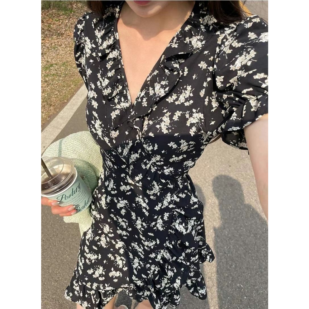 MA | LILIANE Dress | V-neck floral short dress