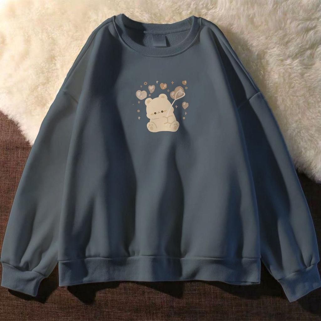 KITTY BEAR Korean Sweater Crewneck Cute Size M - XXL