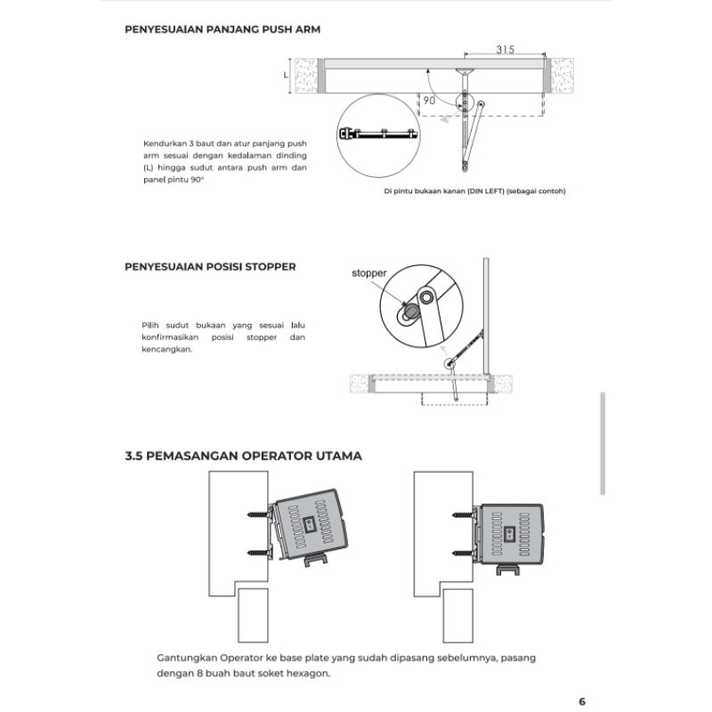 Door Closer Automatic Dekkson DCA - 100 NA maksimal beban pintu 100kg