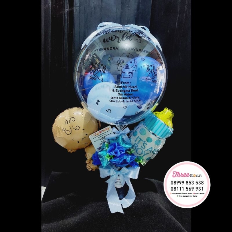 box bunga balon / box bunga balon baby new born / box bunga balon ucapan / baby new born