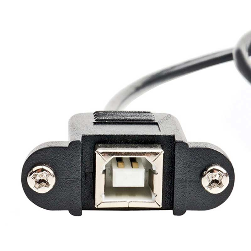 Micro USB Male to USB2.0 B Type Female Adapter Cable Panel Mount Hole 30cm