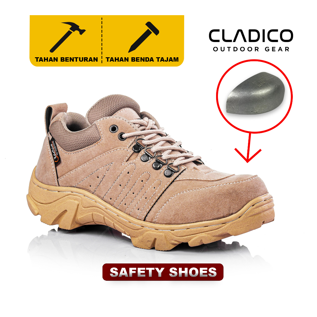 Sepatu Safety Boots Outdoor Ujung besi Proyek Tracing Hiking Gunung touring Boots pria COD Cladico Skyway