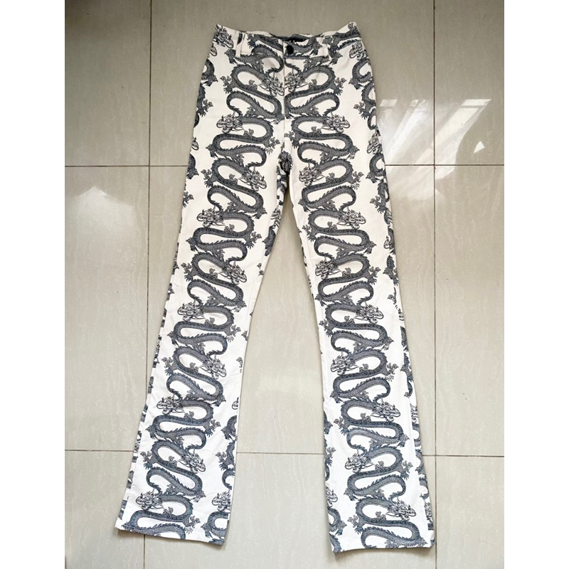 Motel Rocks Highwaist Straight Patterned Pants